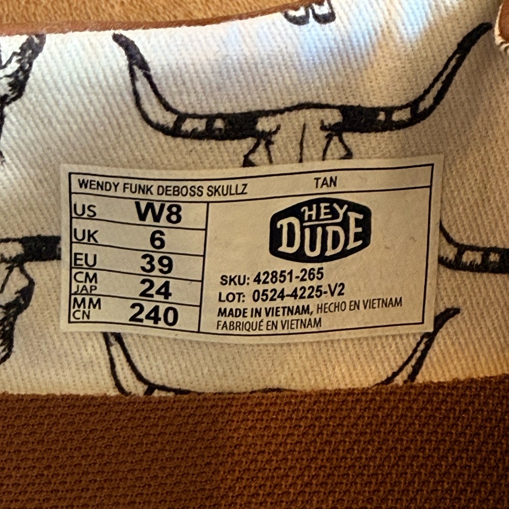 Hey Dude Women's Embossed Brown Loafers - Picture 2 of 3